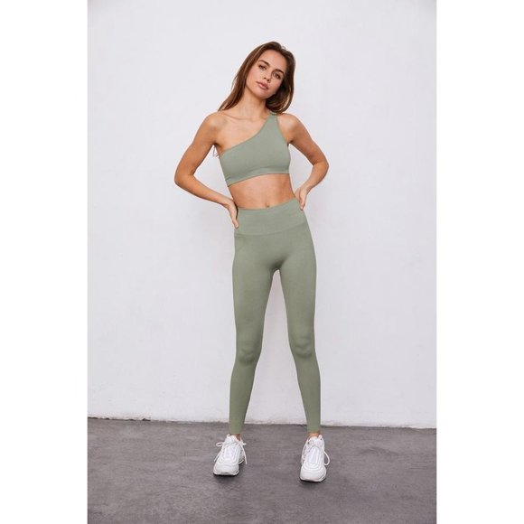 SET Active Pants - SetActive Scuplflex Leggings Olive Green NWT